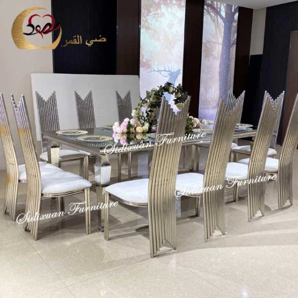 Rustic Wedding Reception Table With Silver Frame - Image 4