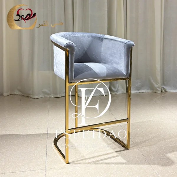 Bar Stools Pink Velvet Design For Wedding - Image 3