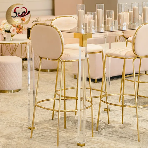 Red Bar Stools Round Back Elegant - Image 3