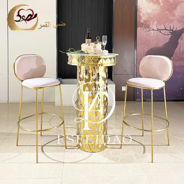 Red Bar Stools Round Back Elegant - Image 5