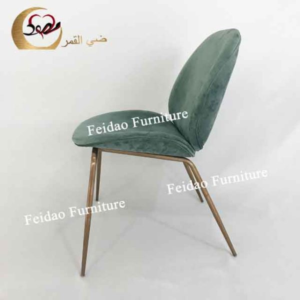 Iron Lounge Chair With Green Velvet - Image 3