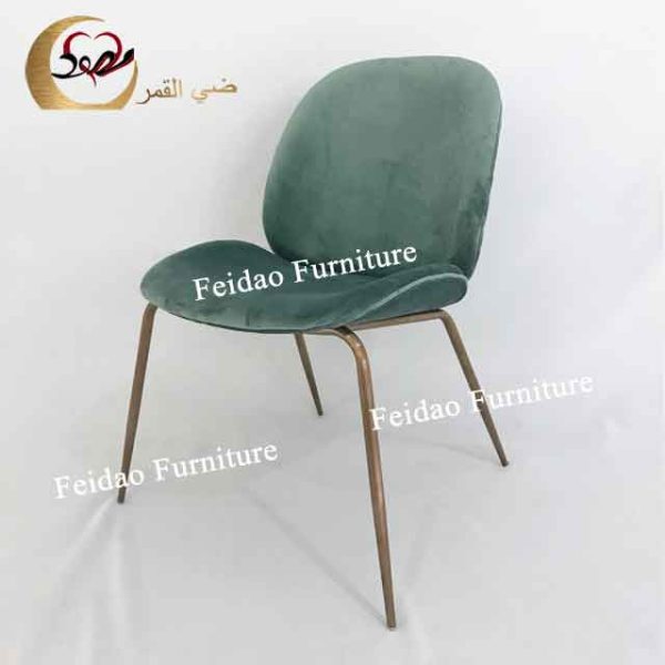 Iron Lounge Chair With Green Velvet