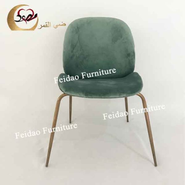 Iron Lounge Chair With Green Velvet - Image 2