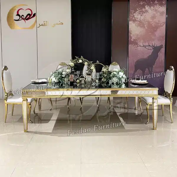 Stainless Steel Table Gold - Image 2