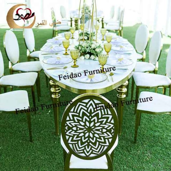 Dining Table Set Glass Oval Shape - Image 2