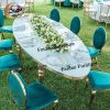 Painted Dining Room Tables Oval Shape - Image 4