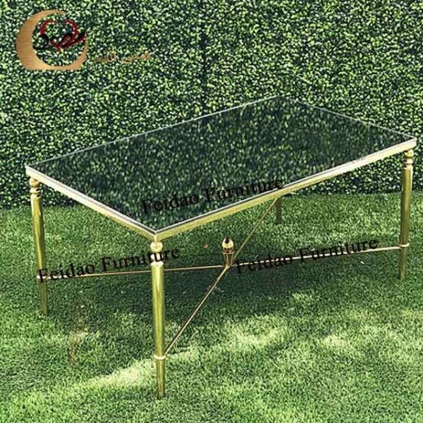Rectangular Coffee Table Mirror Glass Top - Image 3