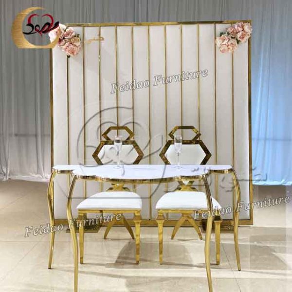 Wedding Backdrop Rental Gold Stage Stand - Image 3