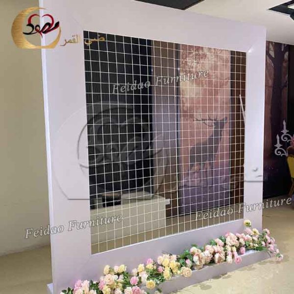 Winter Wedding Backdrops White Metal Design - Image 4