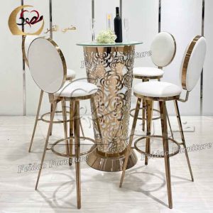 High Cocktail Tables Rose Carved