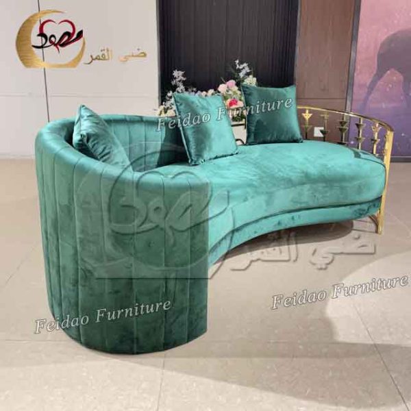 Stage Wedding Sofa Green Velvet Design - Image 3