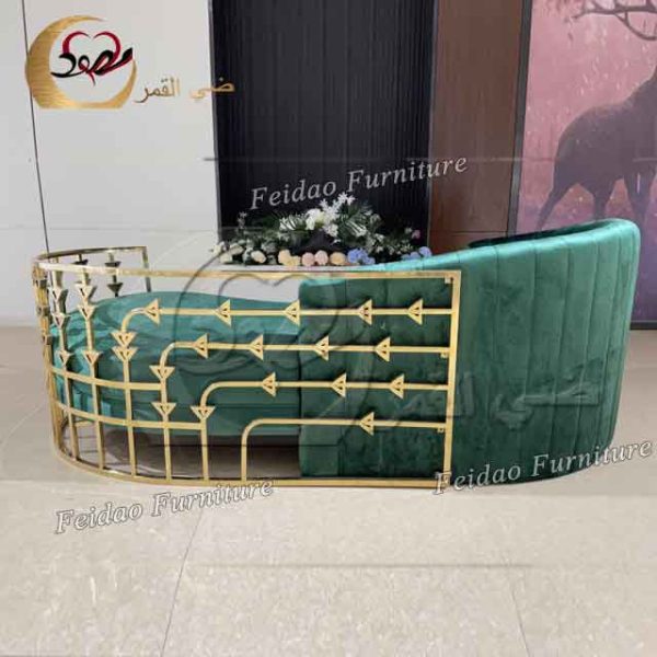 Stage Wedding Sofa Green Velvet Design - Image 4