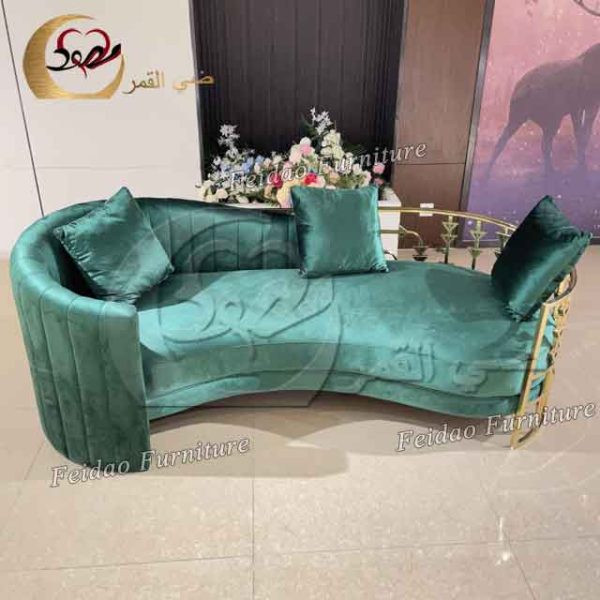 Stage Wedding Sofa Green Velvet Design - Image 2