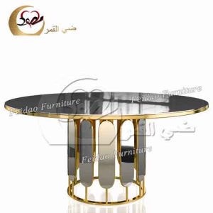 Glass Table Dining Ruond Shape Design
