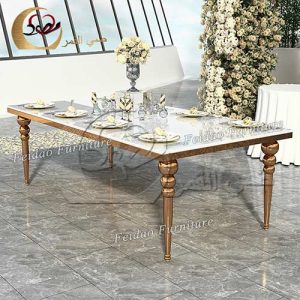 Party Table Rentals In All Gold Design