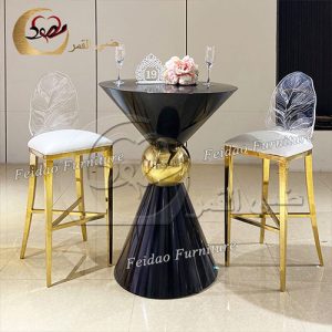 High Top Bar Table White/Black Color