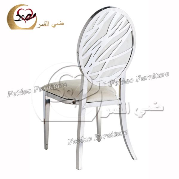 French Upholstered Dining Chair Silver - Image 4
