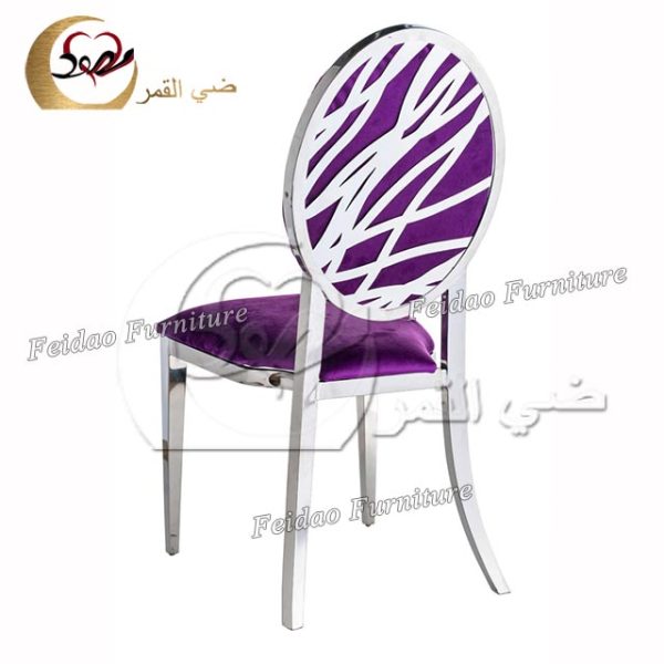 French Upholstered Dining Chair Silver - Image 3