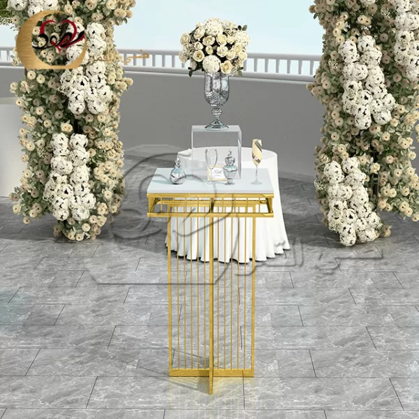 Bar Height Table Gold Stainless Steel - Image 2