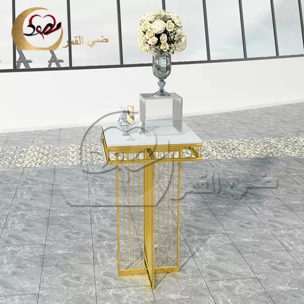 Bar Height Table Gold Stainless Steel - Image 3
