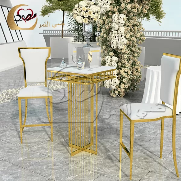 Bar Height Table Gold Stainless Steel - Image 4