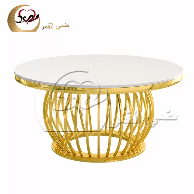 Antique Round Dining Table with White MDF Top - Image 5