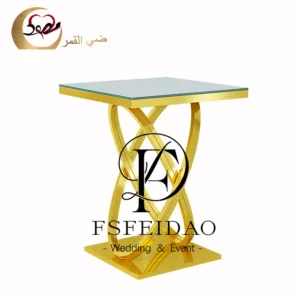 Glass Gold Coffee Table