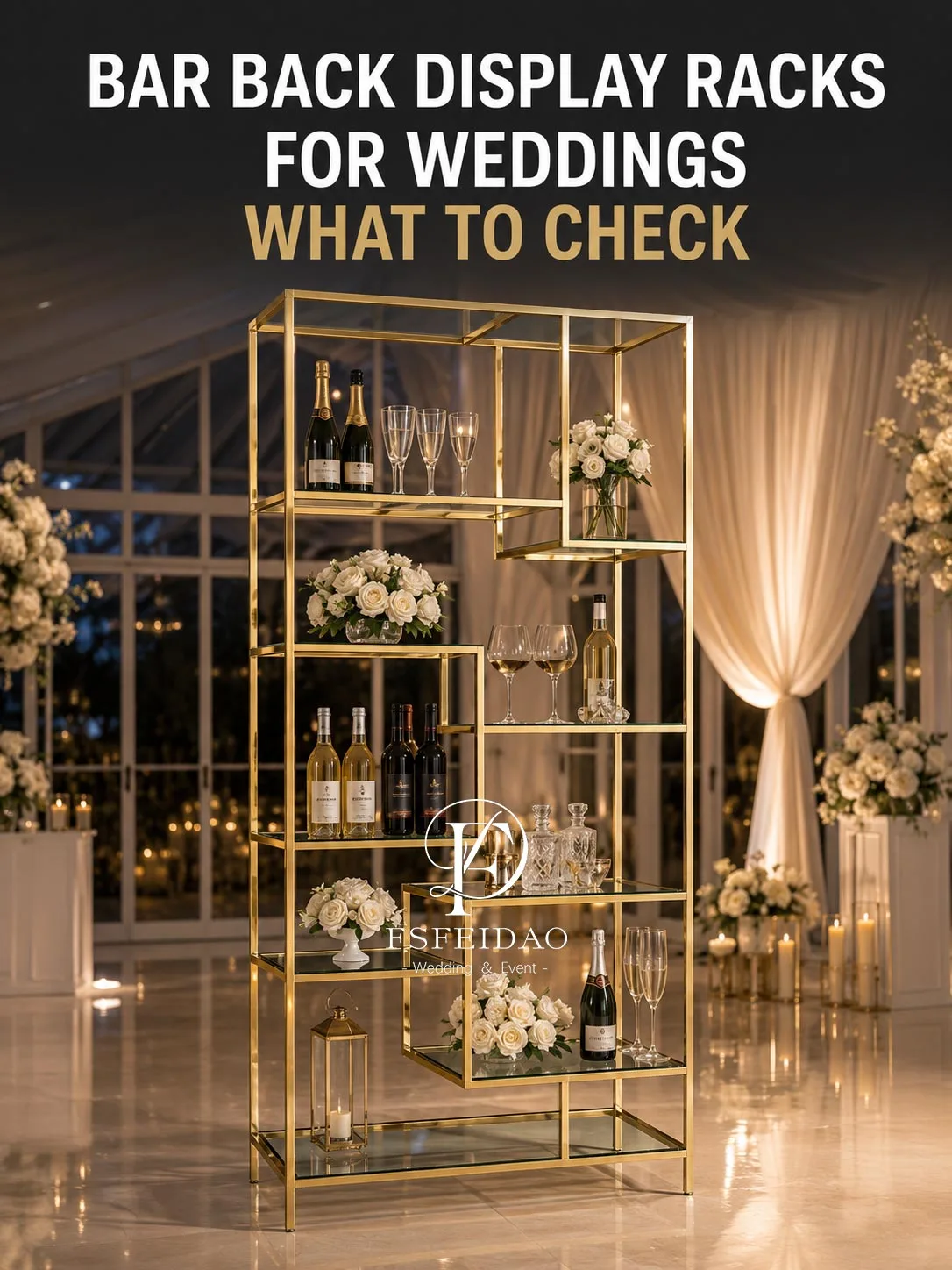 Bar Back Display Racks for Weddings